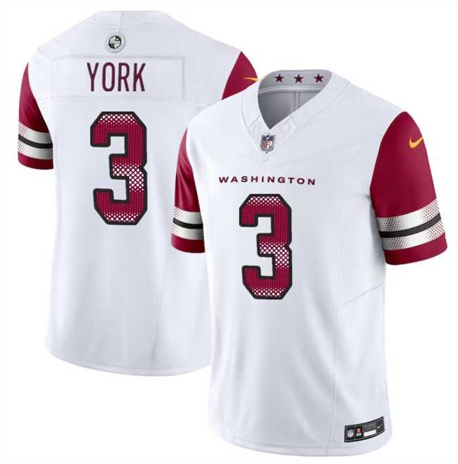 Men & Women & Youth Washington Commanders #3 Cade York White 2024 F.U.S.E Vapor Limited Football Stitched Jersey->washington commanders->NFL Jersey